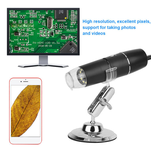 1600X Wireless Digital Microscope | iOS/Android | 8 LED | With Stand