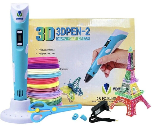 "PLA 3D Printing Pen with LCD Display – Includes Random PLA Filaments for Drawing, DIY Art & Craft,