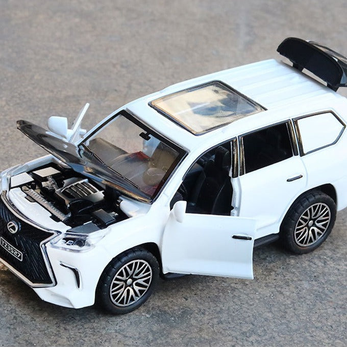 Lexus Land Cruiser Prado Alloy Die-Cast Toy Car - 5-inch Model with Opening Doors, Boot & Hood