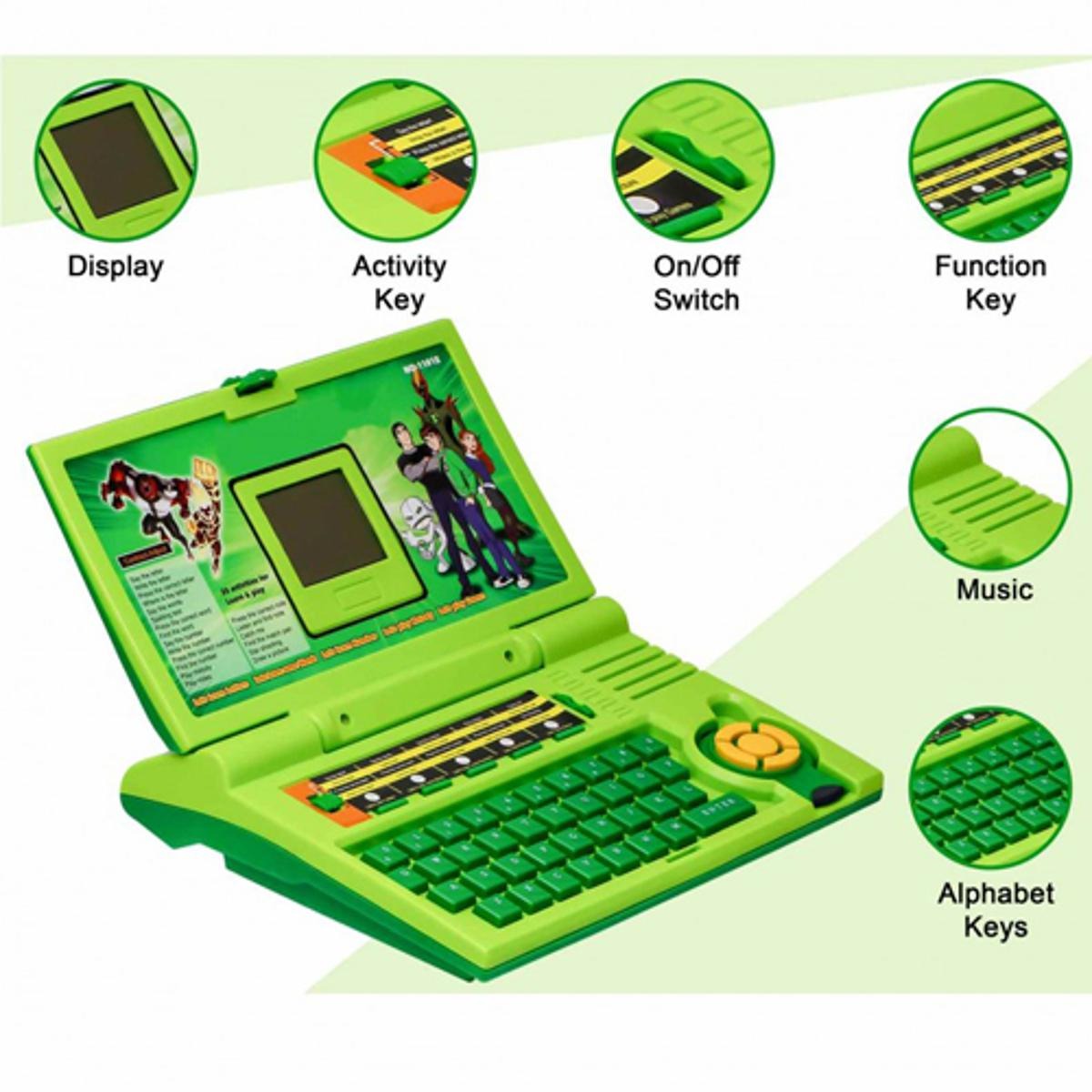 Learning Laptop Educational Toy For Kids, 8 Learning Modes And 20 Multi Activities With Screen Display Gift for Kids (Ben 10 Toy Laptop)