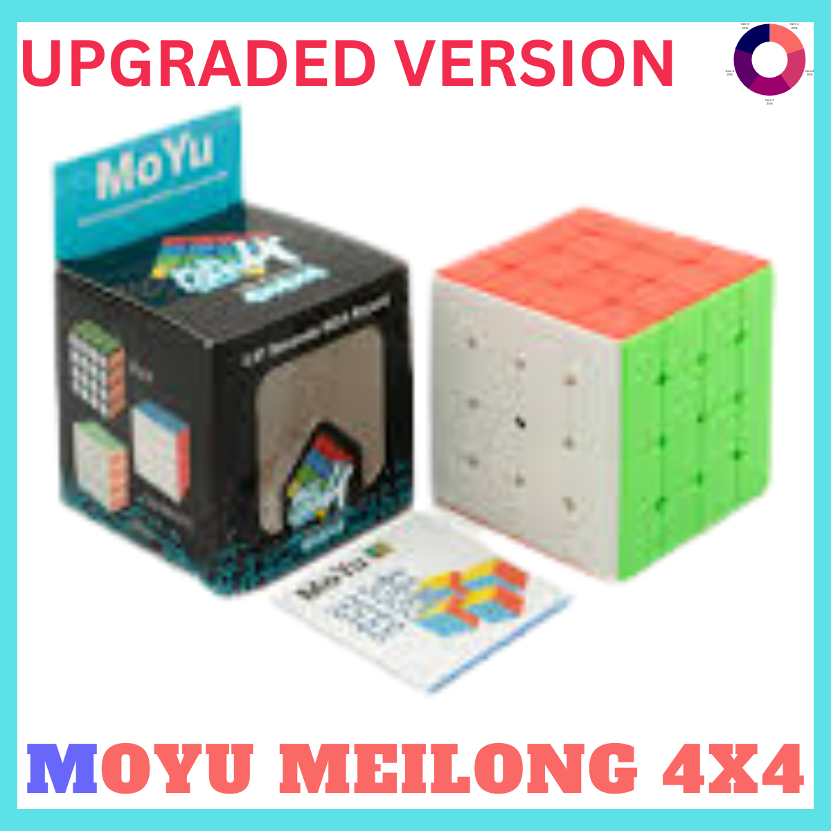 Rubik Cube 4x4 MoYu MEI-LONG, 4x4 Original Rubik Cube Sticker less, Fast Speedy Magic Rubik Cube, Educational Puzzle Toys
