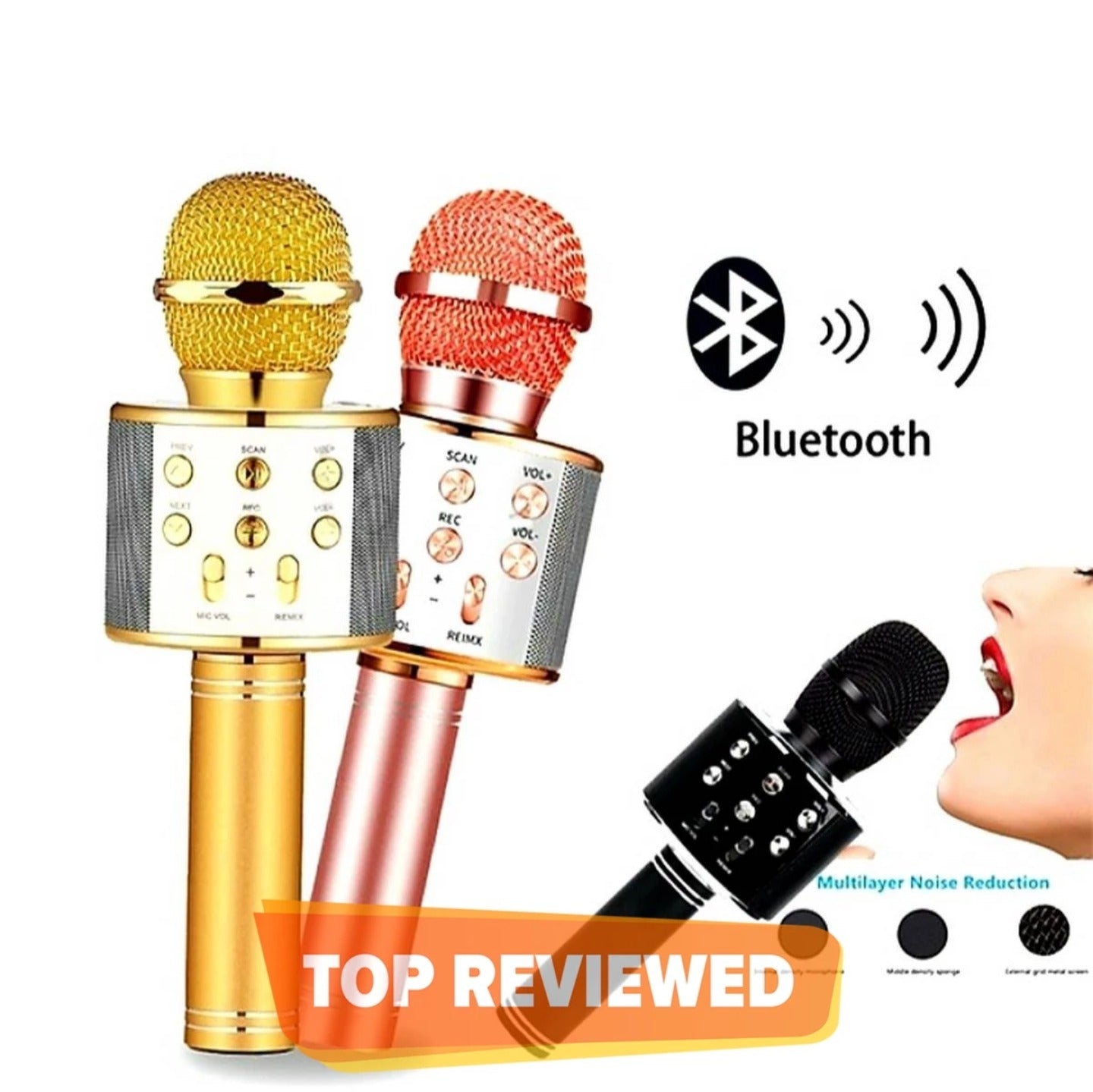 Microphone – Handheld Bluetooth Wireless Mic with HiFi Speaker for Kids and Music Lovers
