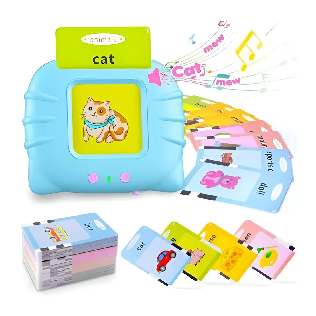 Talking Flash Cards Learning Toys, English Words Learning Card Machinee for Kids,Device with 112 Flash Cards Spelling Game Gifts for Preschool Kids Boys Girls Toddlers Age 2 3 4 5 6 7 8