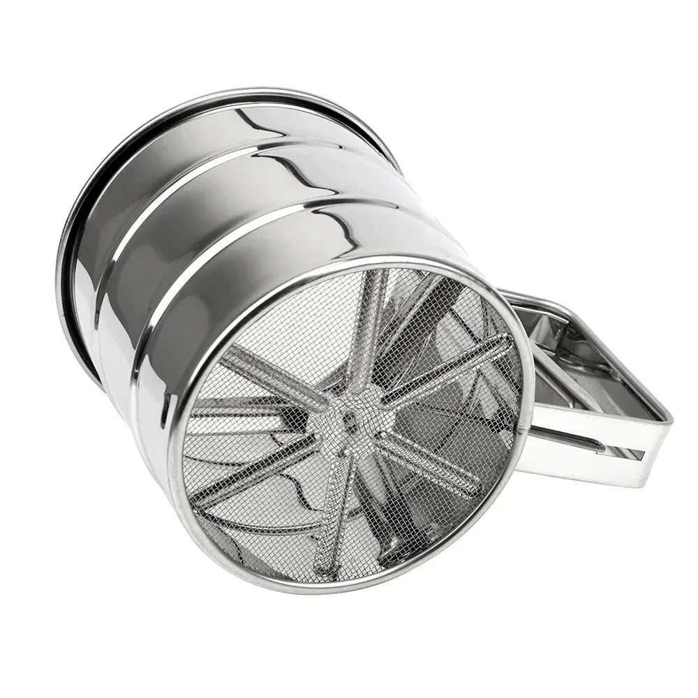 Stainless Steel Flour Sifter with Hand Press – Baking Sieve Cup