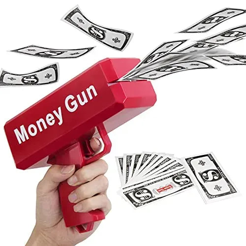 Rain Money Gun Paper Spary Machine Toy Gun Money Gun with 100 Pcs Play Money Cash Gun Party