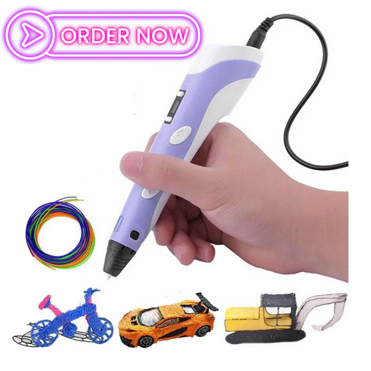 "PLA 3D Printing Pen with LCD Display – Includes Random PLA Filaments for Drawing, DIY Art & Craft,