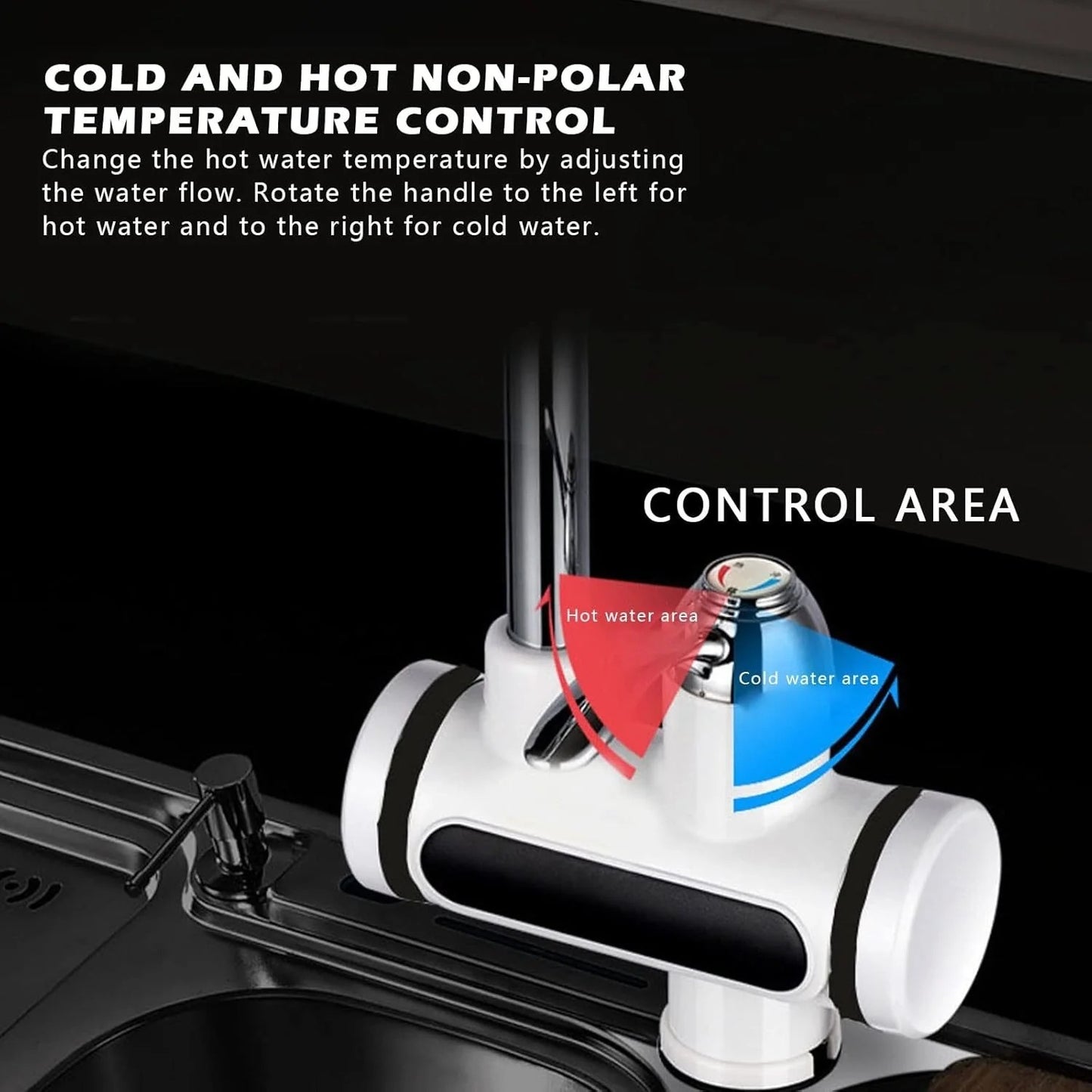 Heating Electric Water Heater Tap with Digital Display – Instant Electric Geyser Water Tap for Kitchen & Bathroom, Fast Hot Water with Shower Head