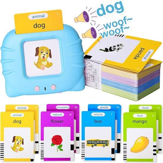 Talking Flash Cards Learning Toys, English Words Learning Card Machinee for Kids,Device with 112 Flash Cards Spelling Game Gifts for Preschool Kids Boys Girls Toddlers Age 2 3 4 5 6 7 8
