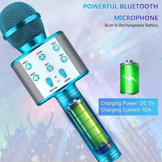 Microphone – Handheld Bluetooth Wireless Mic with HiFi Speaker for Kids and Music Lovers
