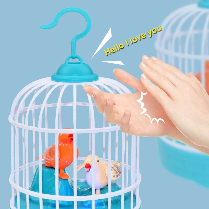 Bird Cage Toy with Realistic Sound & Voice Control – Electronic Interactive Bird Toy for Kids
