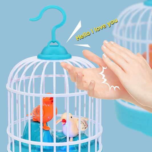 Bird Cage Toy with Realistic Sound & Voice Control – Electronic Interactive Bird Toy for Kids