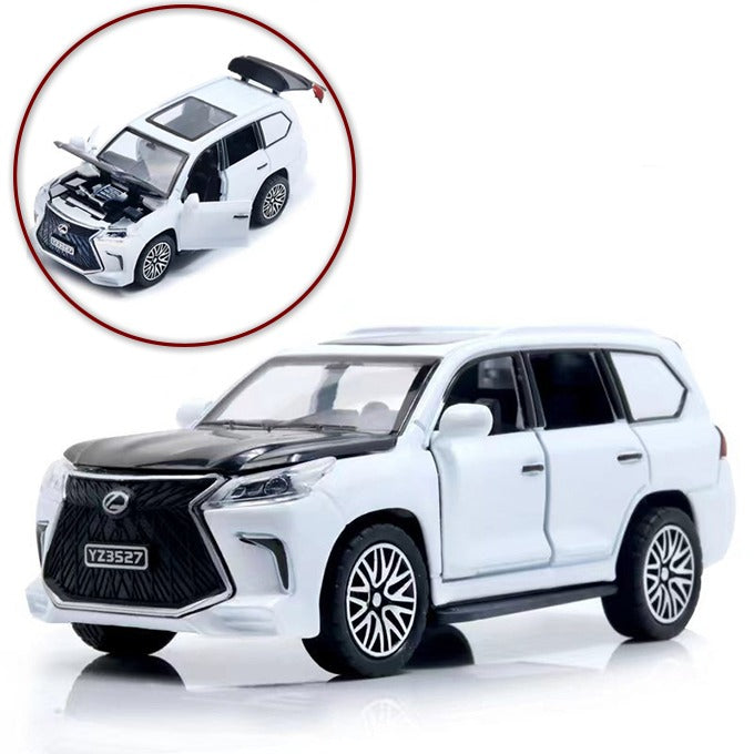 Lexus Land Cruiser Prado Alloy Die-Cast Toy Car - 5-inch Model with Opening Doors, Boot & Hood