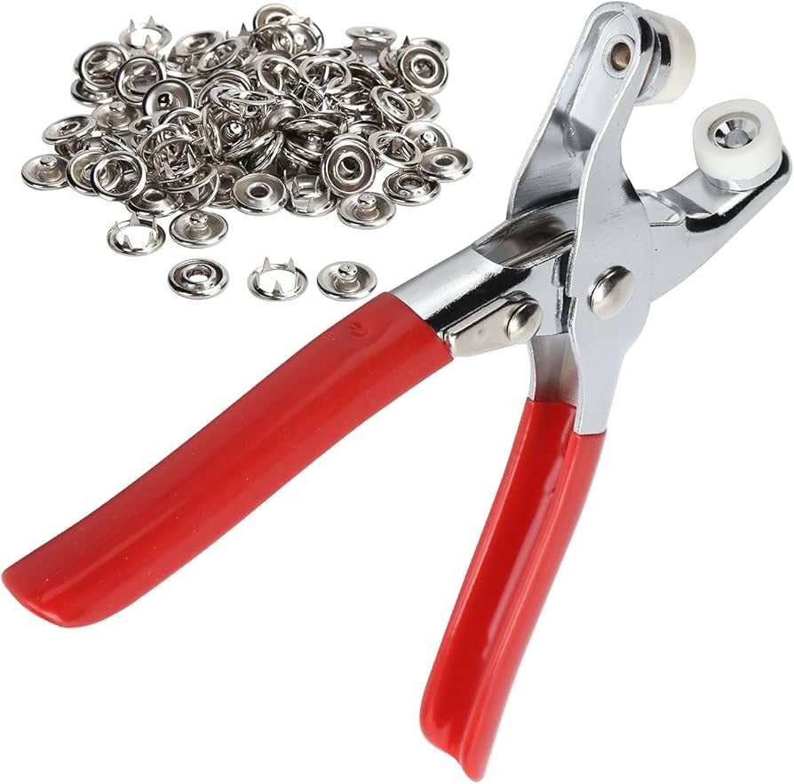 50 Pairs Metal Snap Buttons with Press Plier – 9.5mm Snap Fasteners Kit