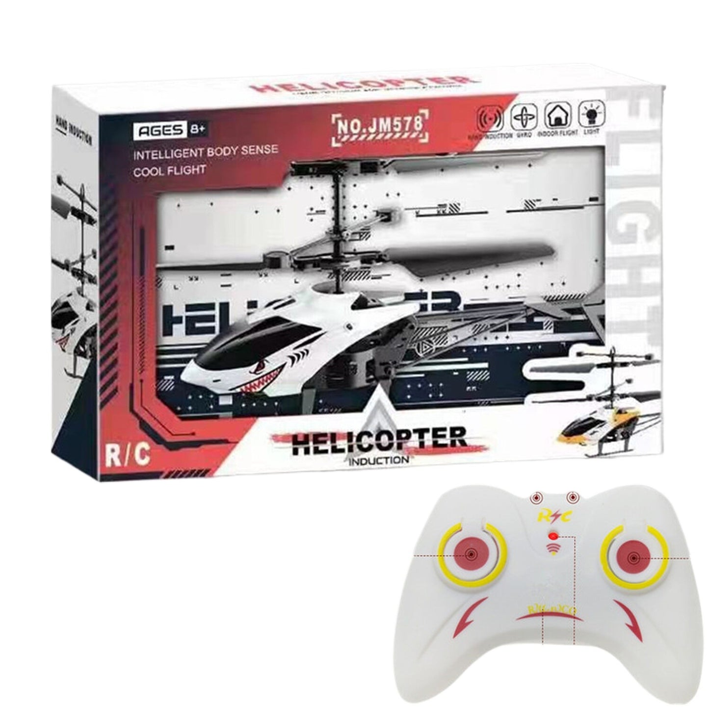 Remote Control Helicopter with LED Lights & Palm Control – Easy Flying Fun