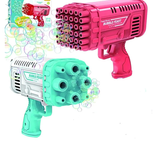 36-Hole Bubble Machine Gun | Bazooka Bubble Blaster Toy for Kids 3+ | Automatic Bubble Maker with Solution – Fun Outdoor Party Toy