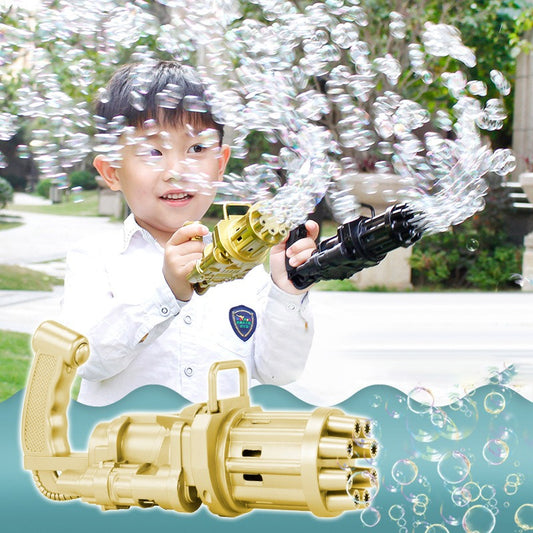 Bubble Machine Automatic Electric Gatling Bubble Gunns Bubble Maker Outdoor Fun Kids Toys for Boys and Girls