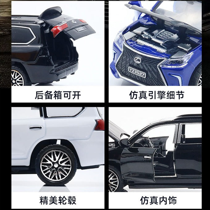 Lexus Land Cruiser Prado Alloy Die-Cast Toy Car - 5-inch Model with Opening Doors, Boot & Hood