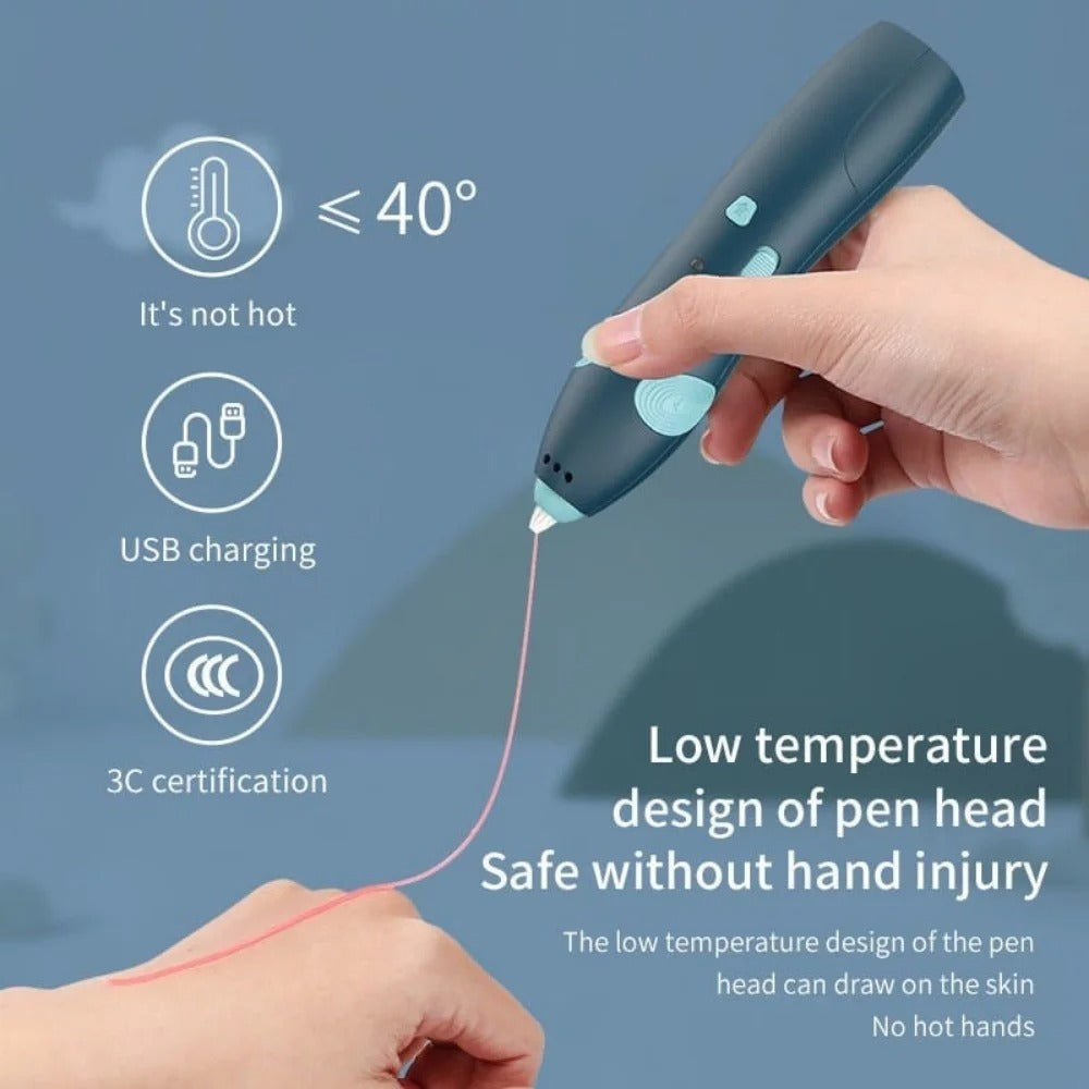 USB 3D Printing Pen for Kids – Safe Filament, Creative Drawing & DIY Arts Toy for Boys & Girls