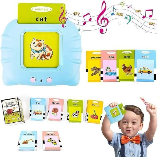 Talking Flash Cards Learning Toys, English Words Learning Card Machinee for Kids,Device with 112 Flash Cards Spelling Game Gifts for Preschool Kids Boys Girls Toddlers Age 2 3 4 5 6 7 8