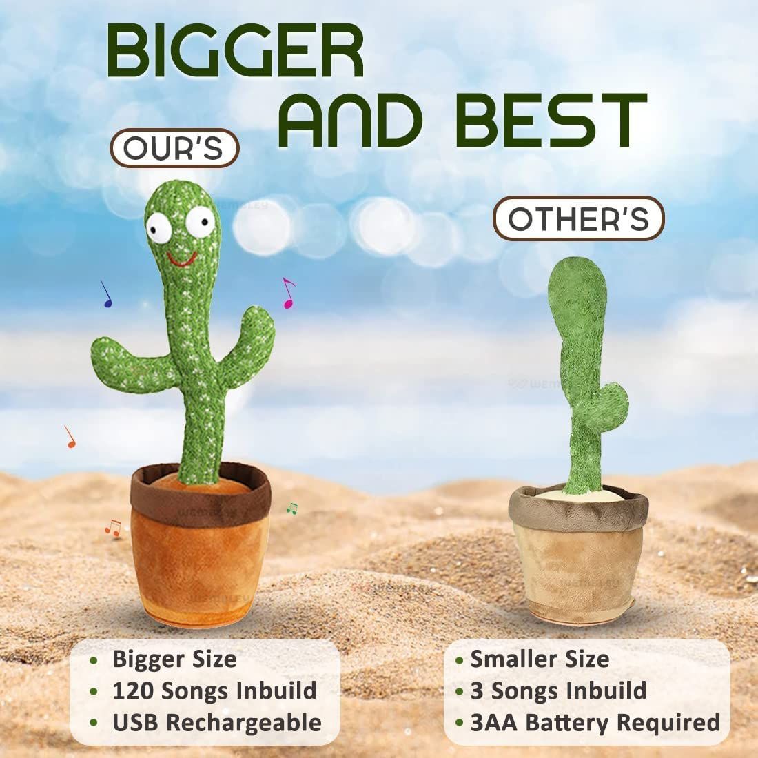 Dancing Cactus Talking Toy Kids Children Plush Electronic Toys Baby Singing Wriggle Voice Recording Repeats What You Say LED Lights Toddler Educational Funny Gift