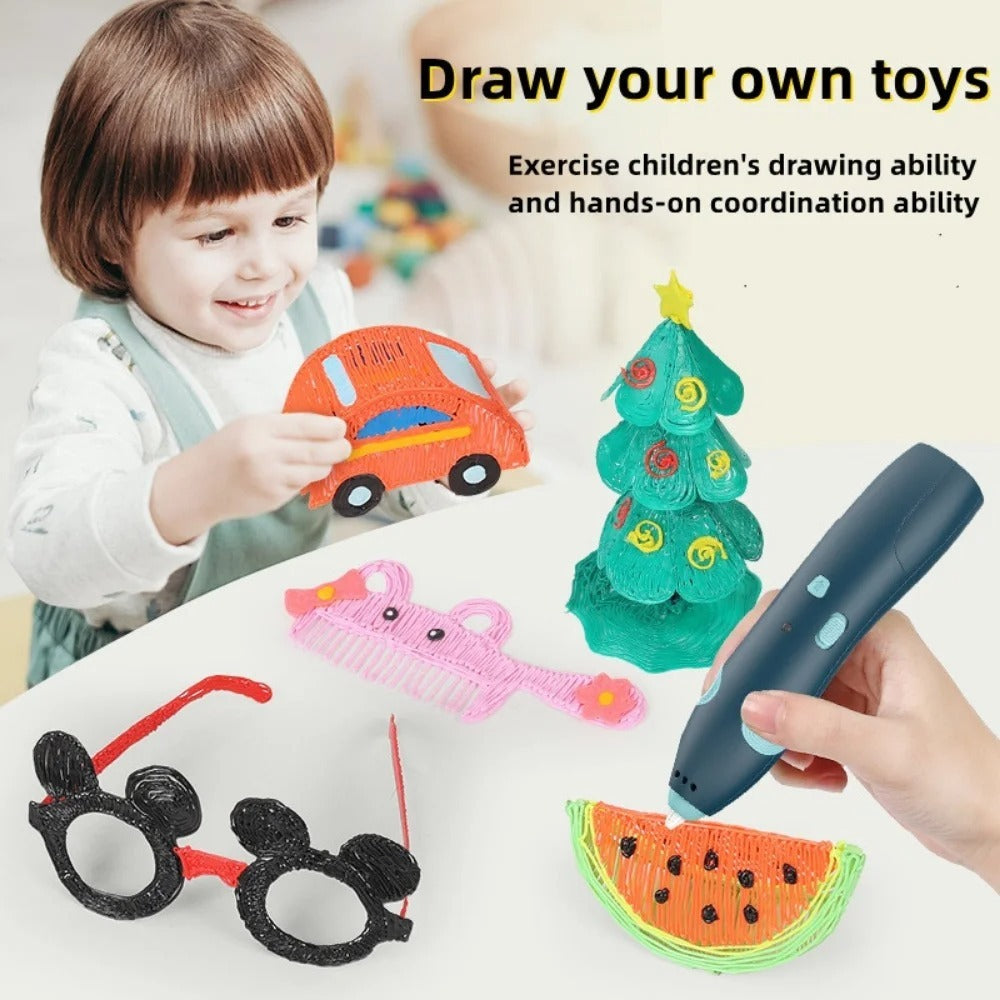 USB 3D Printing Pen for Kids – Safe Filament, Creative Drawing & DIY Arts Toy for Boys & Girls
